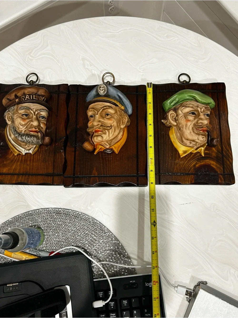 1960s Japan Lefton Kitsch Wall Plaque Sailor Roadman Oldman originals w:sticker